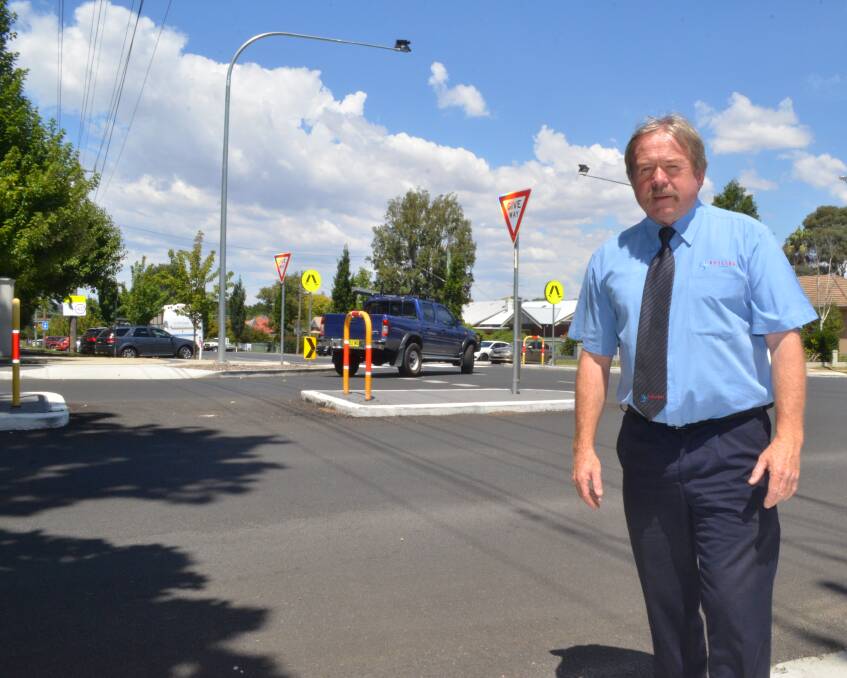 MODIFICATION NEEDED: Councillor Kevin Duffy at the intersection of Moulder and Sale streets. Photo: DANIELLE CETINSKI 