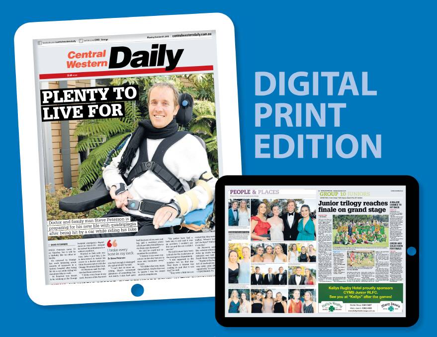 DIGITAL EDITION: As announced previously, the Central Western Daily is launching local news subscription packages for unlimited access to its website.