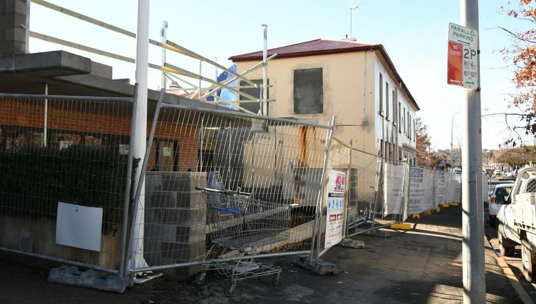 IN PROGRESS: Work has started on an extension to the former Carrington Hotel. Photo: JUDE KEOGH 0618jkcarro3