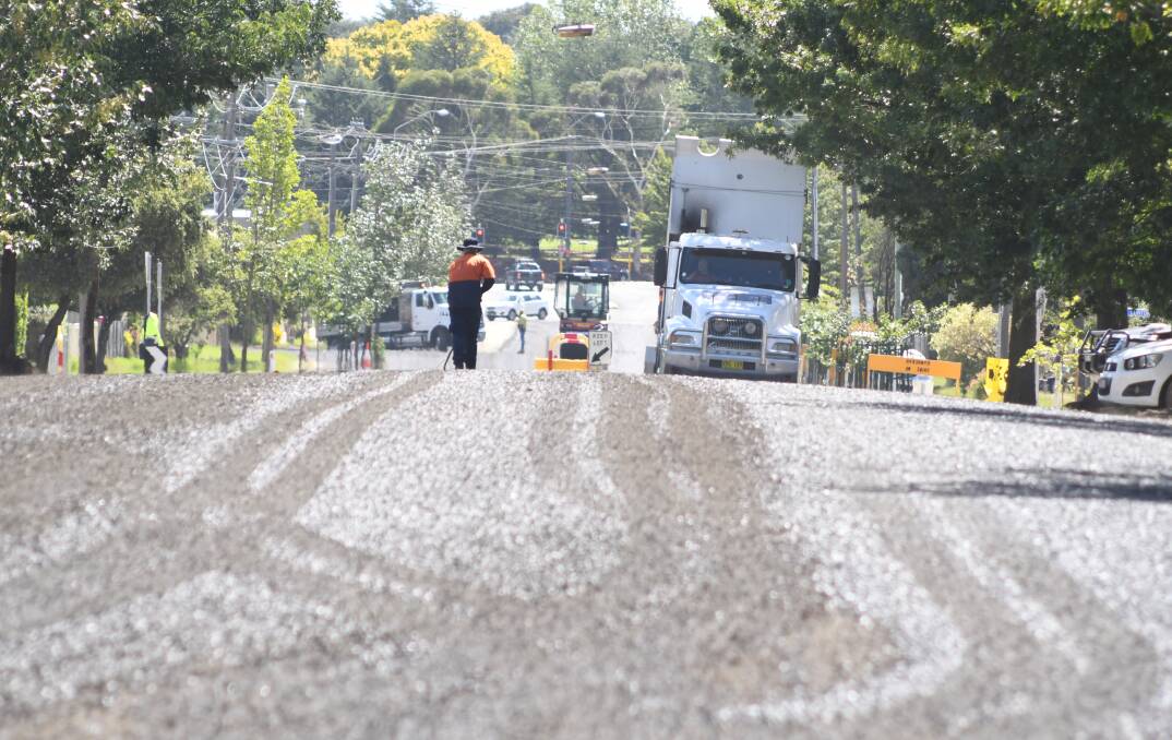 HARD AT WORK: The roadworks being undertaken on Prince Street. Photo: JUDE KEOGH