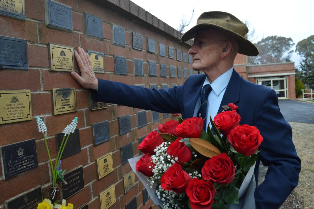 REUNITED: Wearing his slouch hat in honour, Vietnam War veteran Tony Speelman from Shellharbour was reunited with an army mate he considered his mentor 49 years after his death. Photo: CHRSITINE LITTLE