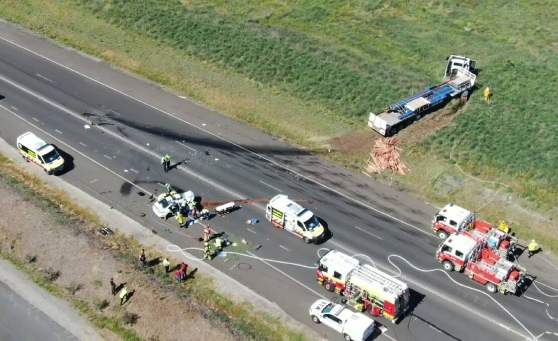 The scene of the crash on the Northern Distributor Road