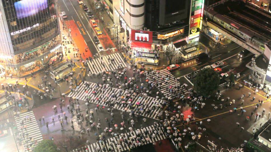 SOME HAVE IT WORSE: The busiest pedestrian crossing in the world is in the Shibuya district of Tokyo.