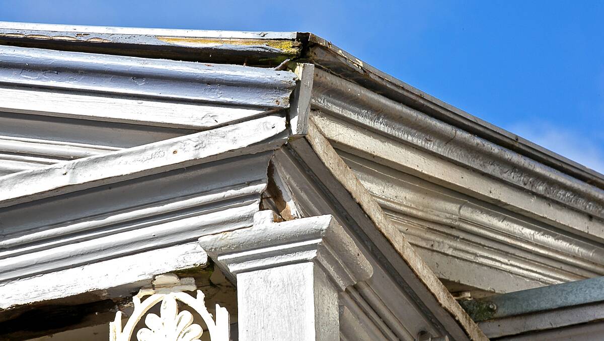 WORK NEEDED: The roof of the Duntryleague mansion's porte cochere will be repaired. Photo: CONTRIBUTED