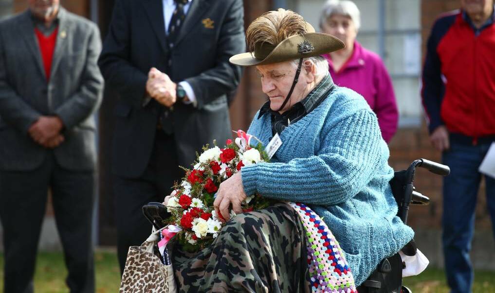 ALWAYS REMEMBERING: Reg Golding OAM laying a wreath at the Boer War memorial in Robertson Park last year.