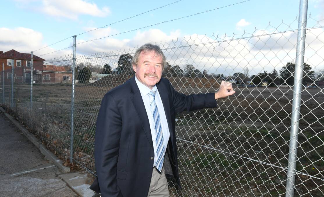 ALTERNATIVE PLAN: Orange City councillor Kevin Duffy would rather see the former Orange Base Hospital site used as a park than for the new NSW Department of Primary Industries offices. Photo: CARLA FREEDMAN