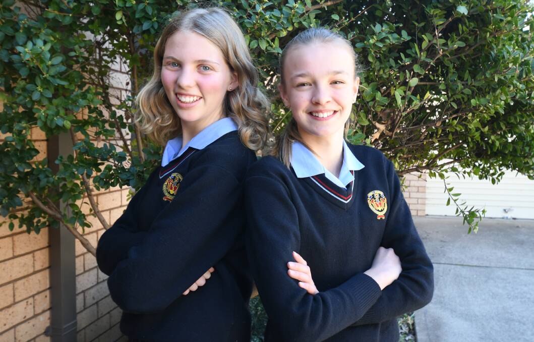 SPEECH AND DRAMA: Naomi Wright and Sophia Duncan came out trumps from the first week of Eisteddfod competition. Photo: JUDE KEOGH 0815jkwinners1