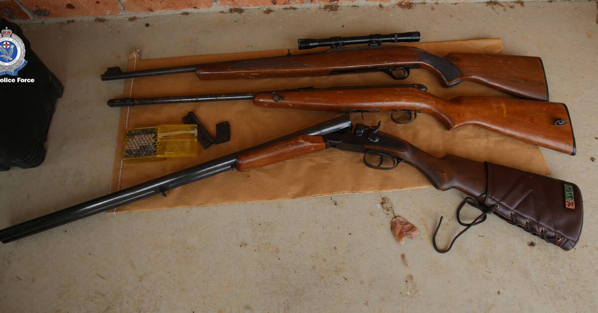 TAKEN: Some of the firearms seized during the raids. Photo: NSW POLICE MEDIA