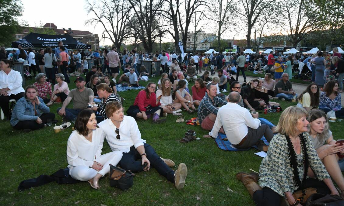 PACKING THEM IN: The crowd at last month's Orange Wine Festival's night markets at Robertson Park.
