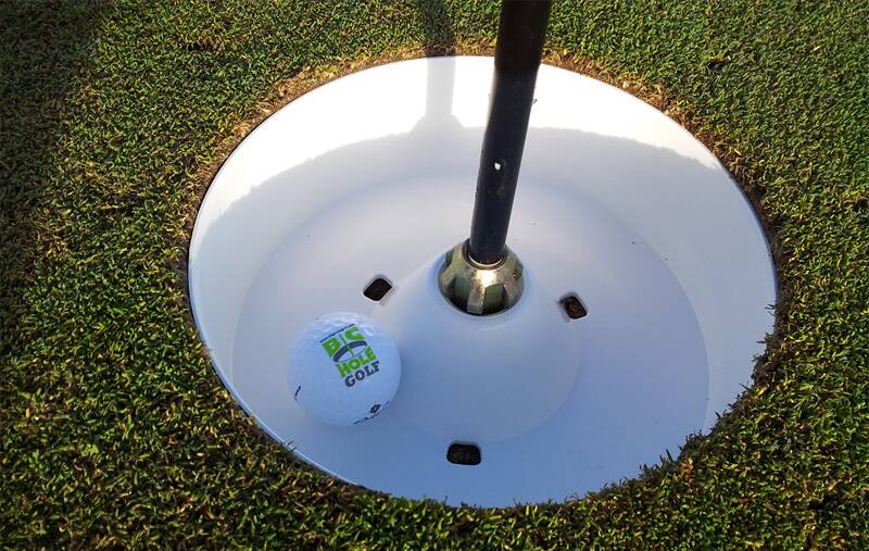 A BIG IDEA: Golf courses in the United States are trialling the use of extra large holes.