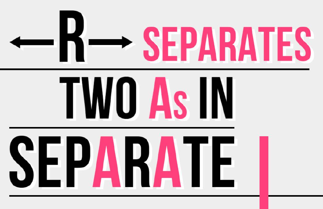 RULES, RULES: Separate is one of many commonly mispleled words.