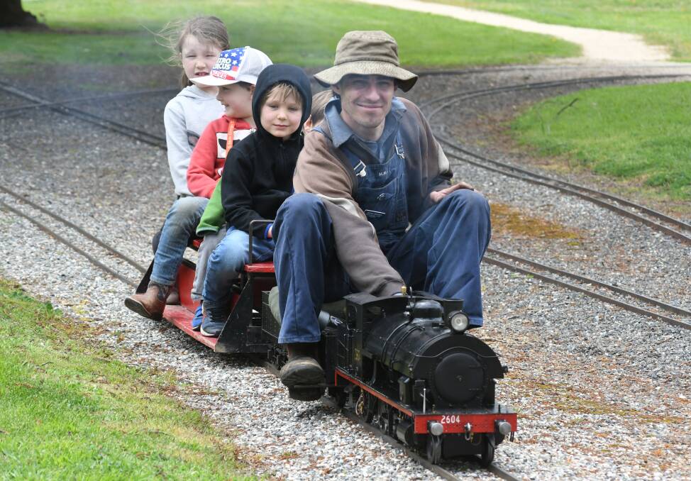 Images of Saturday's miniature train rides at Matthews Park