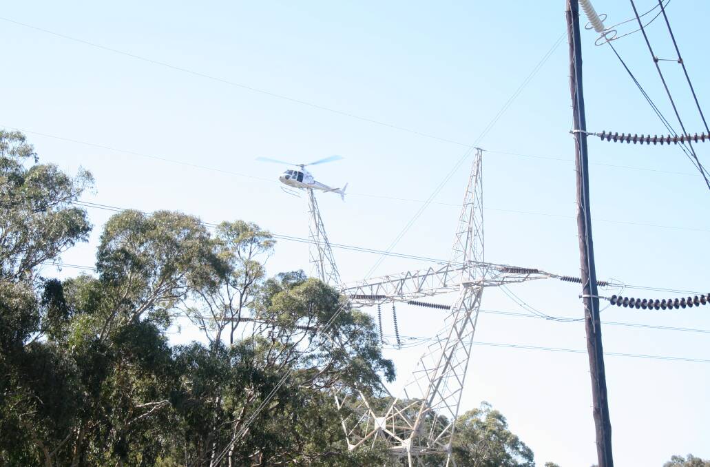 HAVING A LOOK: Transgrid helicopter crews will be flying over and inspecting powerlines in the region in the coming days and weeks. Photo: SUPPLIED