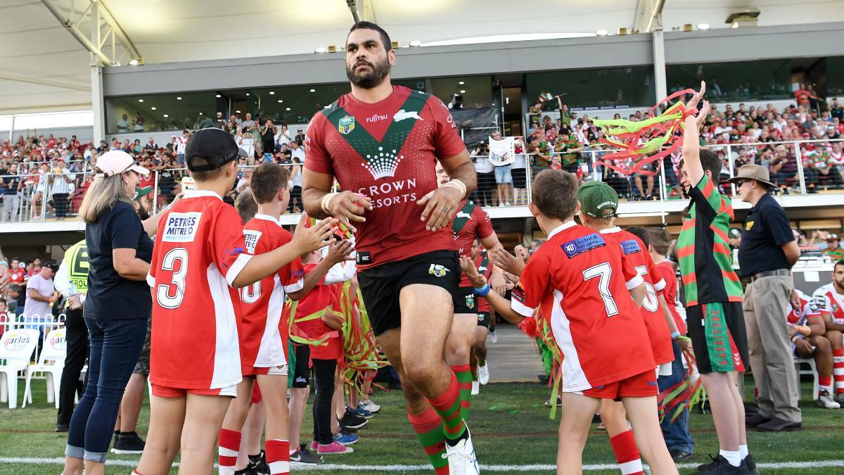 ELSEWHERE: South Sydney Rabbitoh Greg Inglis running on to Mudgee's Glen Willow Sporting Complex.