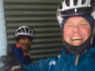 SUMMIT SMILES: Members of the Orange Mountain Bike Club reaching great heights on Sunday.