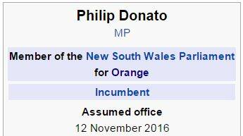 SLOW IT DOWN: Philip Donato's Wikipedia page at 4.30pm on Thursday.