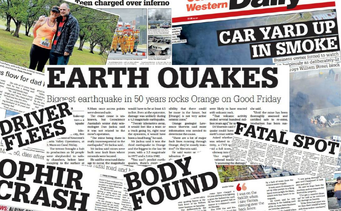IN THE HEADLINES: An examination the most clicked-on stories at www.centralwesterndaily.com.au in 2017 reveals the year's biggest stories, with Good Friday's earthquake topping the list.