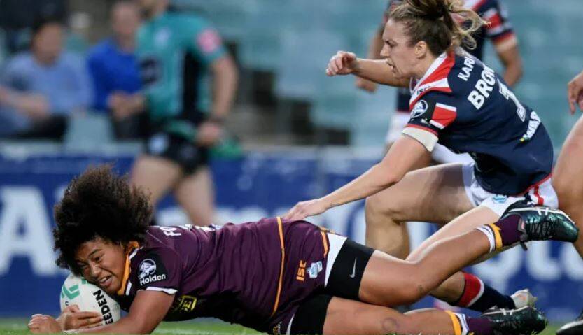 CHANGE NEEDED?: Teuila Fotu-Moala of the Broncos scores a try during their NRL women's premiership match against the Roosters.