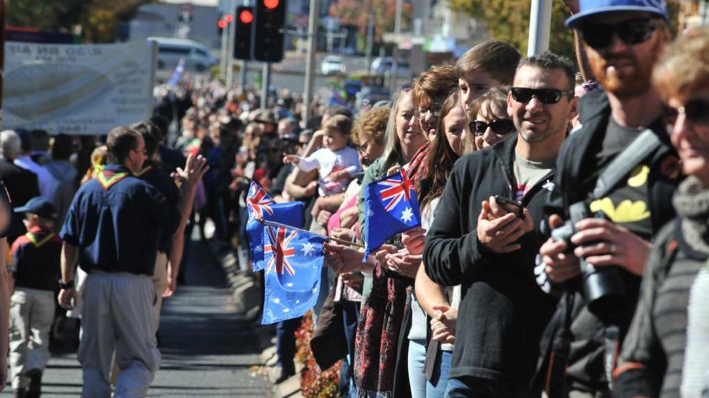 IMPORTANT DAY: The Anzac Day march down Summer Street in 2017. Photo: JUDE KEOGH