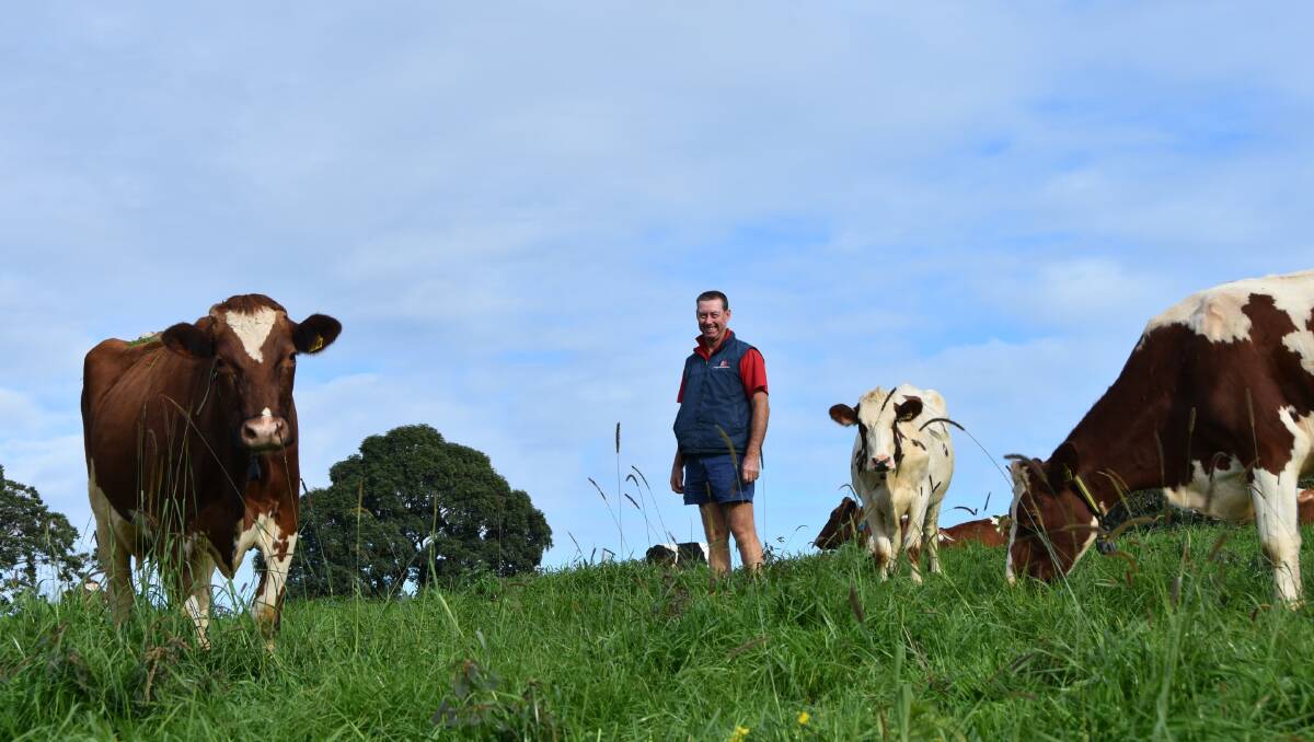 NSW dairy farmer Warren Gallagher on his farm at Clunes, near Lismore, says meat processors are investing in alternative proteins. It is logical that dairy does too.