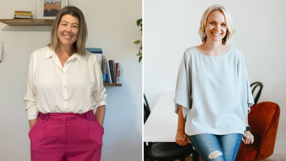 Just two girls who admit to being people pleasers (sometimes): Grace Ryan on the left, Macquarie Collective CEO and The Catch-Up Psychologist Tanya Forster. Pictures are selfie (left) and Clancy Job (right.) 