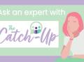 Image of a woman pondering and The Catch-Up logo. Picture is created on Canva