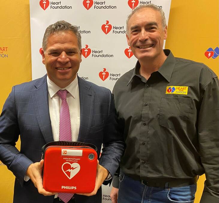 Phil Donato MP, together with former Wiggle Greg Page, will be hosting a free AED
training event at Orange Ex-Services Club on the morning of Friday May 3. Picture is supplied