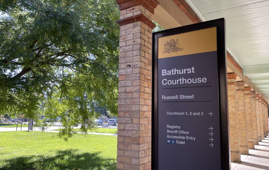 A sign at Bathurst Courthouse just outside the foyer doors on May 8, 2023. File picture