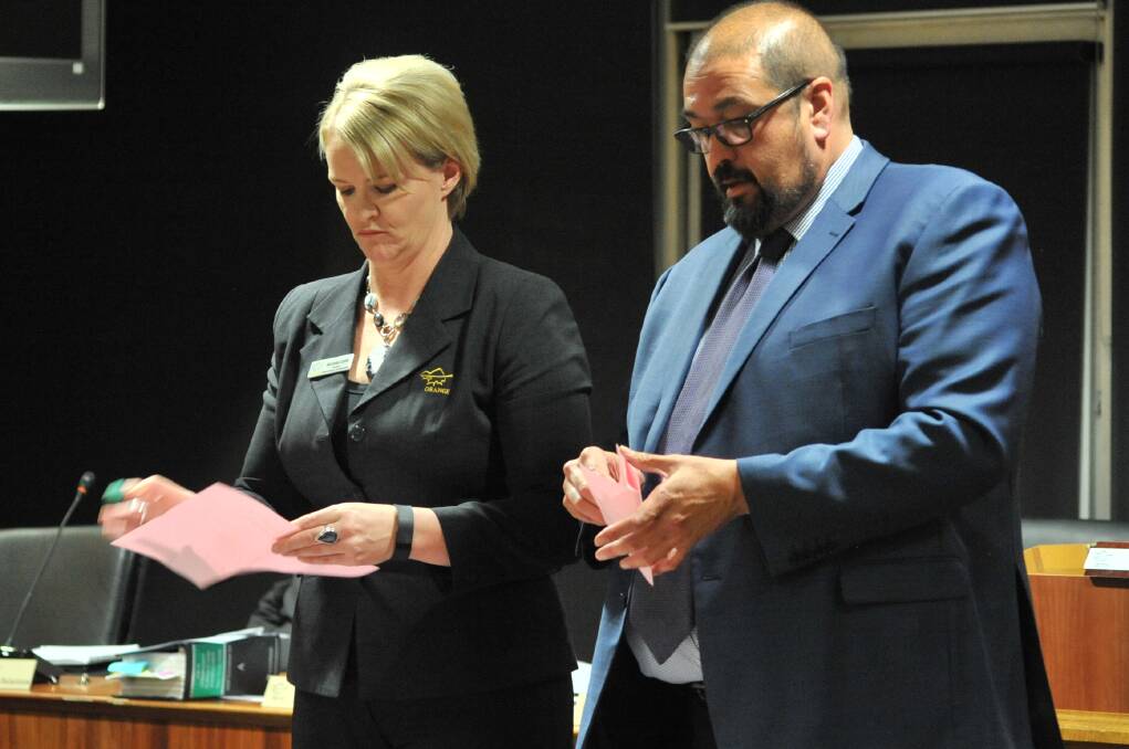 RESIGNED: Garry Styles (right) next to former governance manager Michelle Catlin at the 2017 deputy mayoral election. Photo: JUDE KEOGH