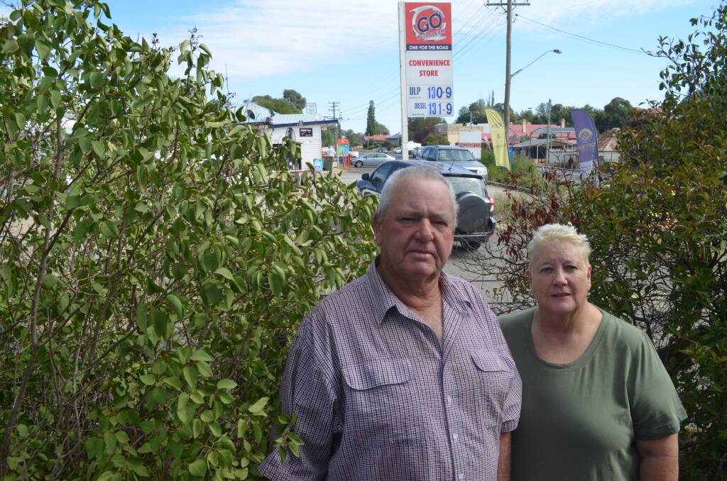 HOURS DISPUTE: Lucknow residents Peter and Debby Campbell live next door to the existing petrol station. Photo: DANIELLE CETINSKI 0317dcpetrol3
