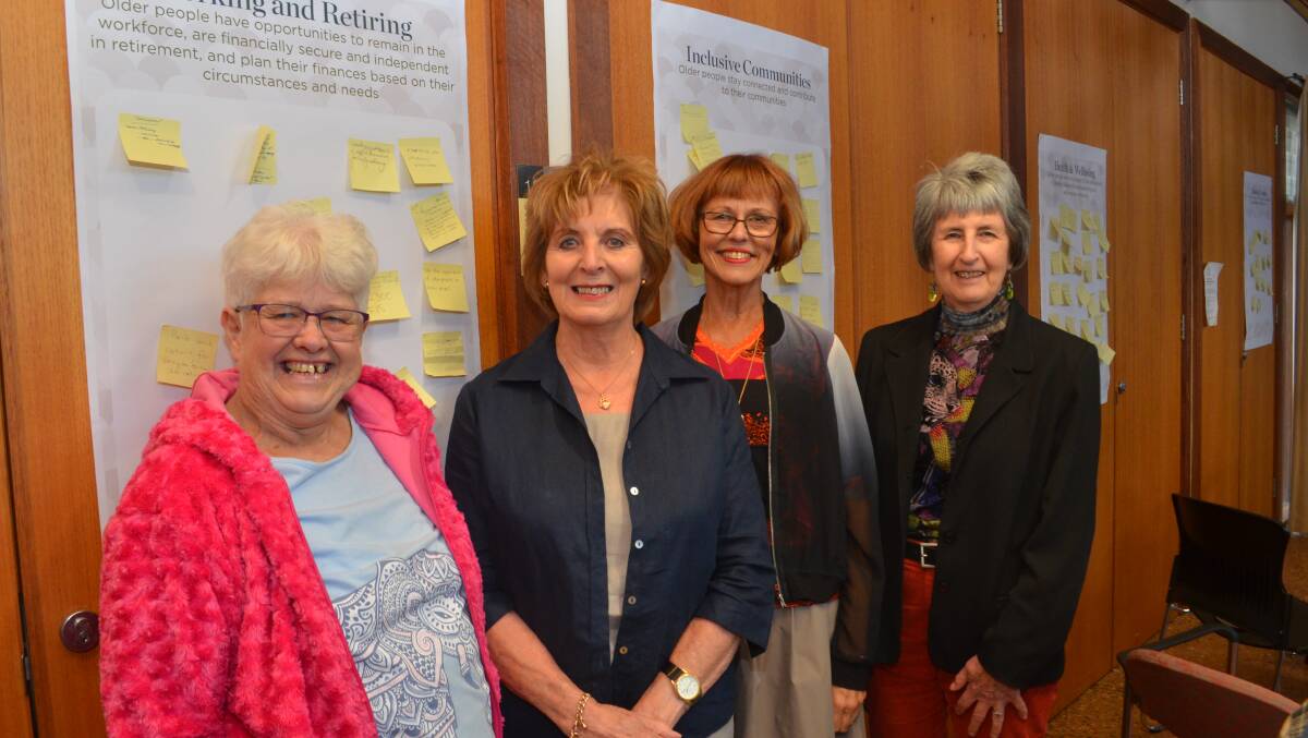 GETTING INFORMED: Maureen Morgan, Eleanor Edmonstor, Nanette Fogarty and Lee Hedberg attended the Age Friendly Forum on Thursday. Photo: DANIELLE CETINSKI
