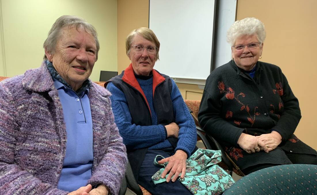 FOOTPATH LOBBYISTS: Val Bradley, Marj Strong and Meryl Hillan attended Orange City Council's workshop on roads and footpaths on Tuesday night. 