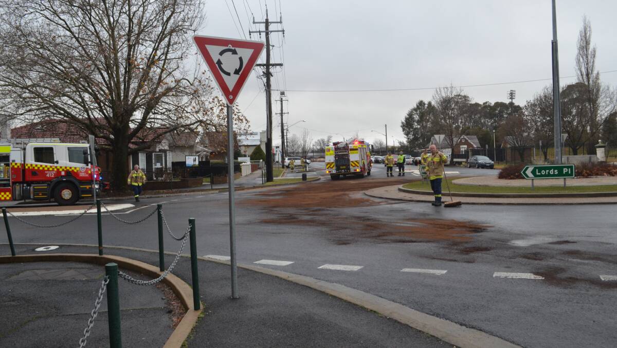 TRAFFIC DIVERTED: The spill occurred on the eastbound lane of Moulder Street. Photo: DANIELLE CETINSKI