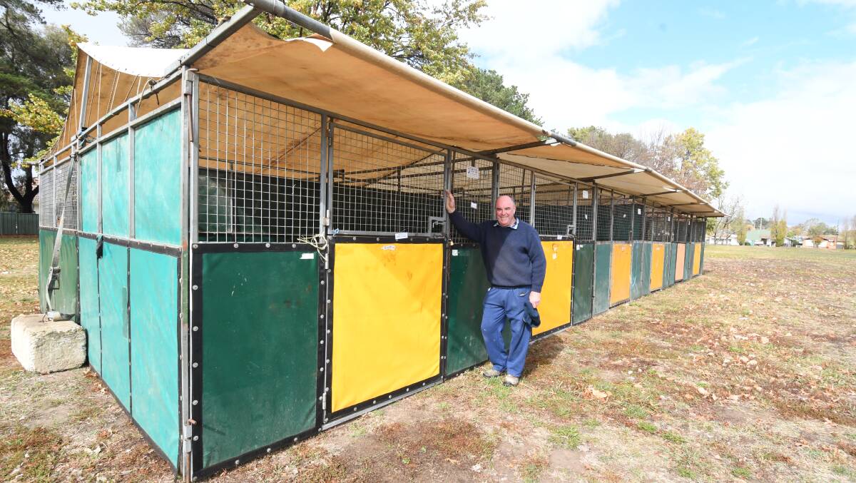 RELIEF: Orange Show Society president Peter Naylor outside the rented horse stables ahead of this weekend's show. Photo: JUDE KEOGH 0510jkstables1