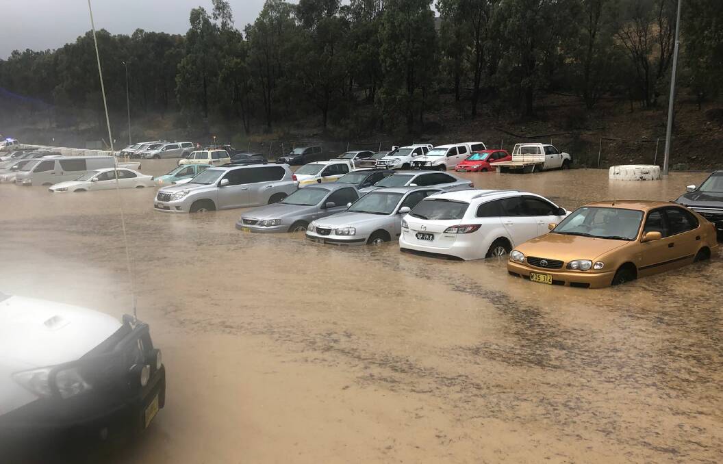 Forty cars damaged after Cadia Valley Operations car park floods in storm