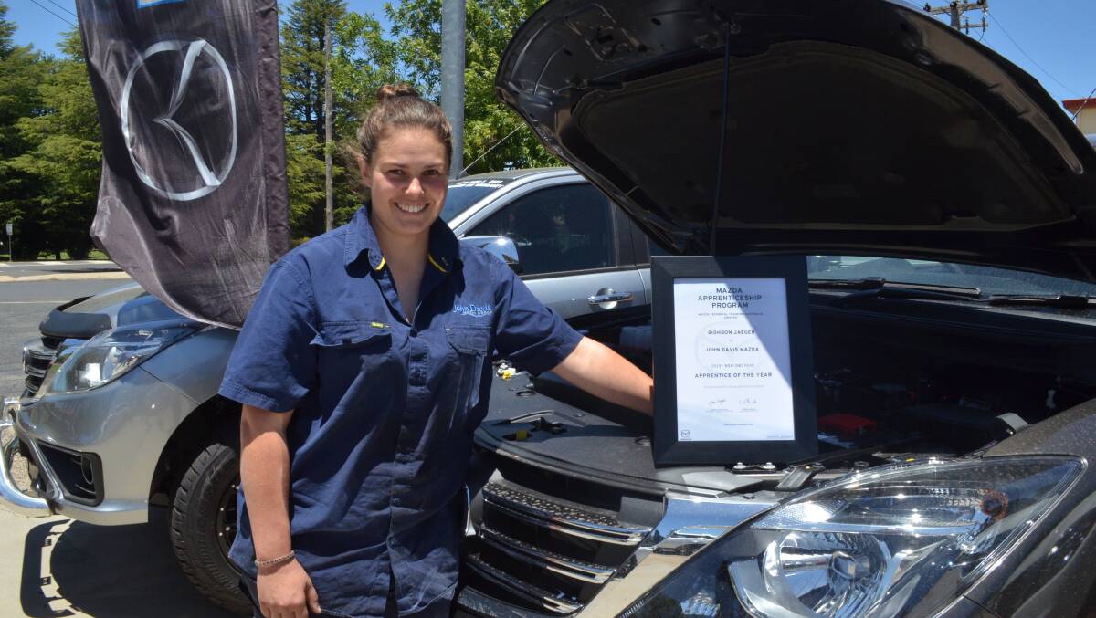 DILIGENT WORKER: Siohbon Jaeger is Mazda NSW's second-year apprentice of the year. 