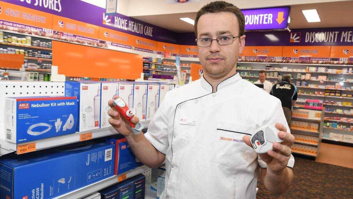 REMAIN VIGILANT: North Orange Discount Drug Store pharmacist in charge Tim Denham has noticed an increase in demand for asthma medication. Photo: JUDE KEOGH