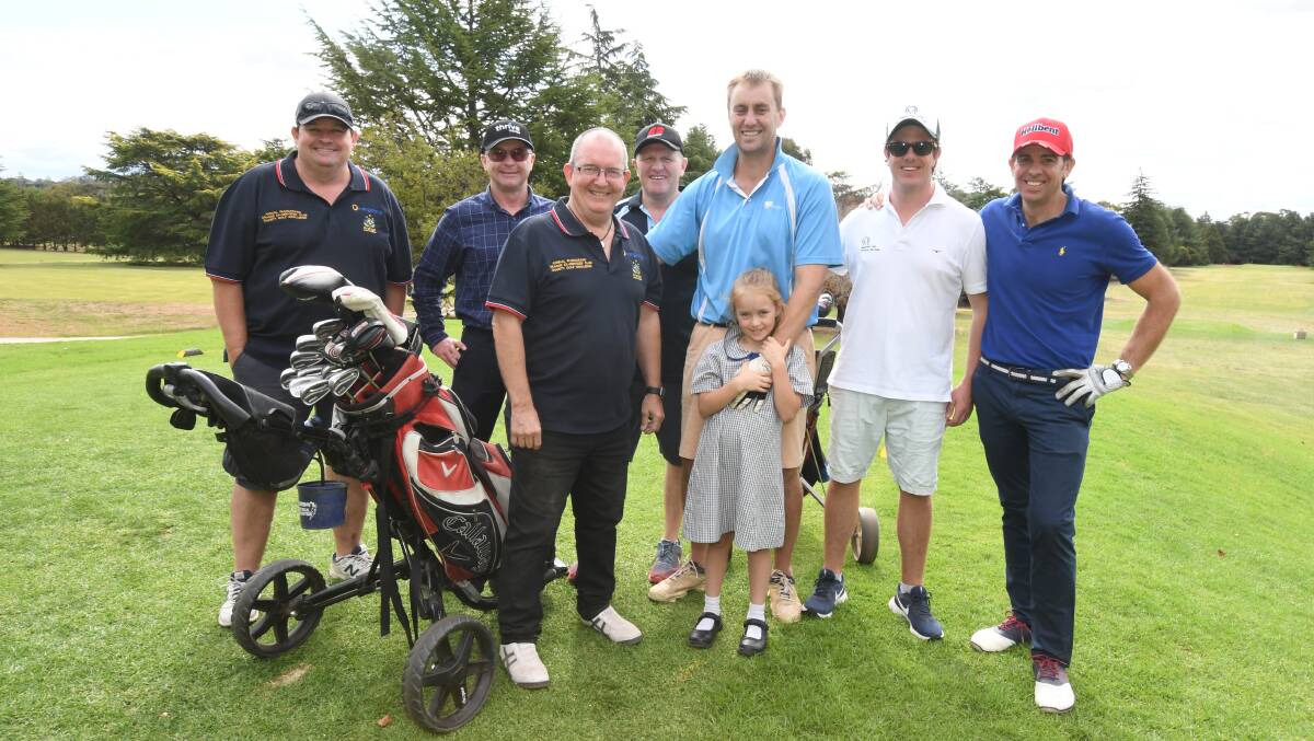 OUT ON THE TEE: Paul Rapley, Matt Wren, Kevin McGuire, Andrew Mendham, Adrian Acheson, Liam Finnane and Jim Maurice. Photo: JUDE KEOGH