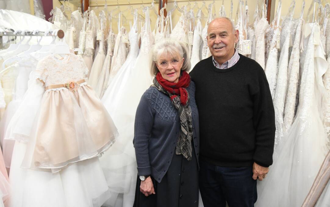 LIFE'S WORK:  Jeanette and John Coote of J&J Bridal will retire in February. Photo: JUDE KEOGH