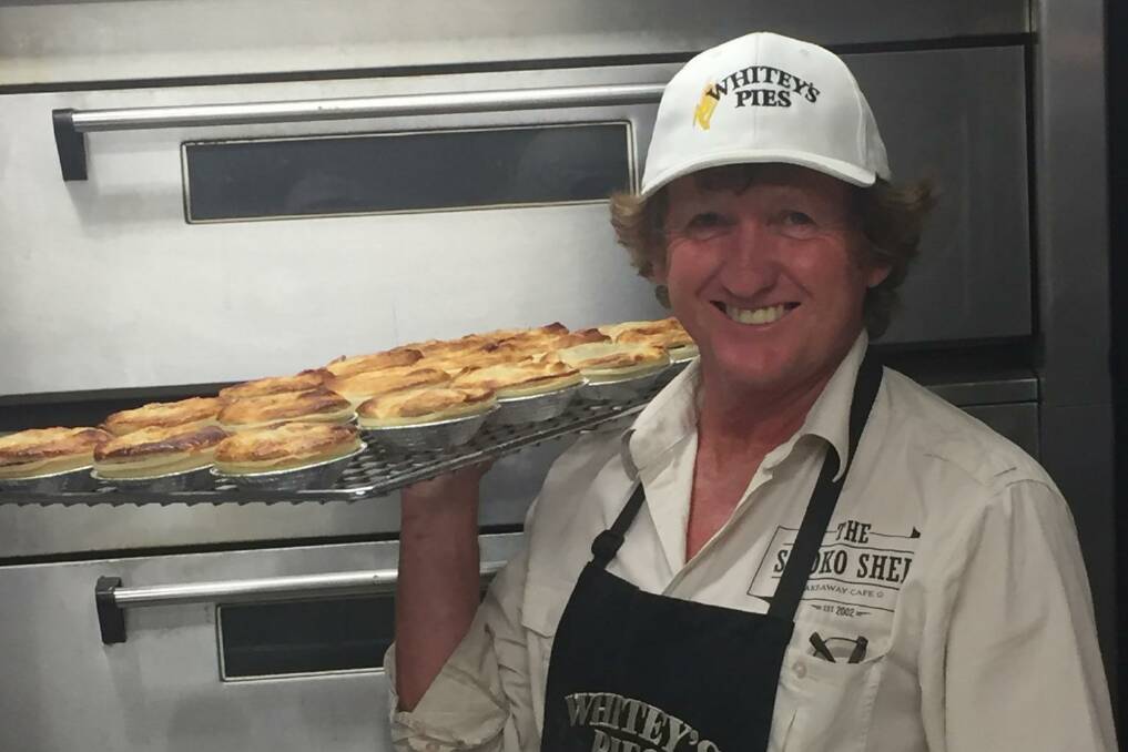 FUN WITH FOOD: Whitey's Pies legend Geoff White is back to what he loves.