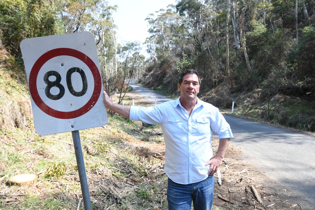 TOO FAST: Councillor Tony Mileto believes the 80km/h speed limit on Mount Canobolas Road needs to be changed. Photo: CARLA FREEDMAN 0910cfmileto1