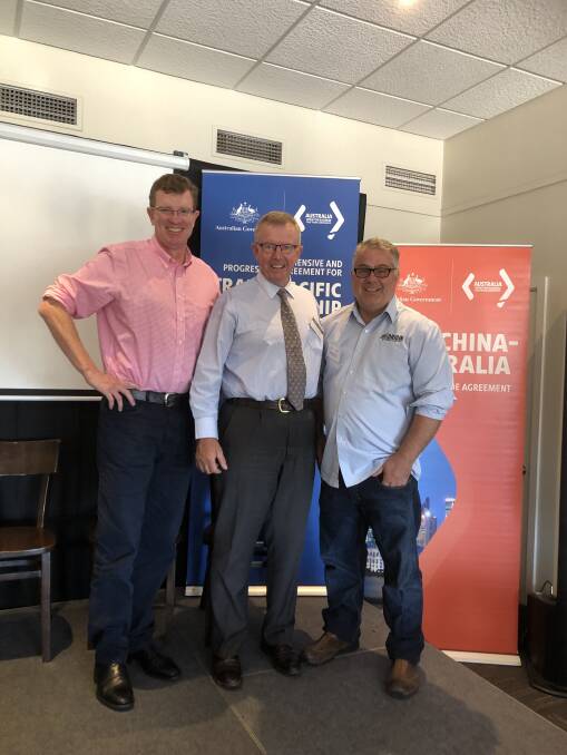 BUSINESS OPPORTUNITY: Member for Calare Andrew Gee, Assistance Trade Minister Mark Coulton and Origin Chocolate founder Matthew Chimenti. Photo: SUPPLIED