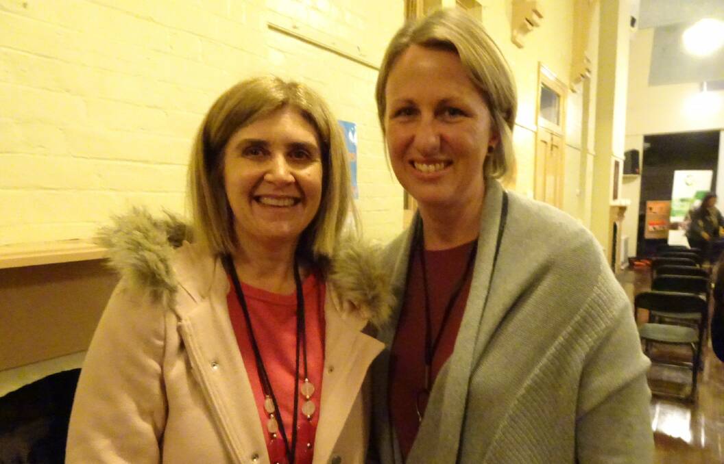 Sharon Cope and Rachel French at last week's suicide prevention forum, hosted by the Centre for Rural and Remote Mental Health. Photo: SUPPLIED