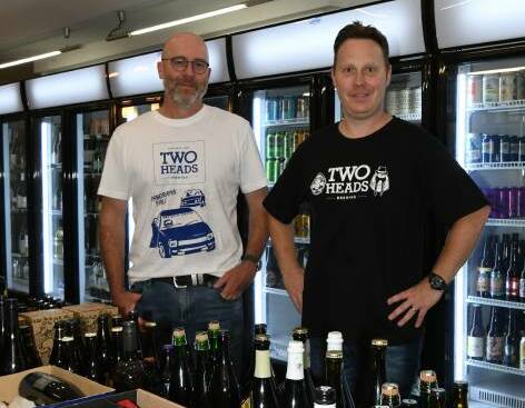 DELIVERING: David Cumming and Campbell Hedley of The Lane Cellars in the Orange Arcade are now taking online orders.