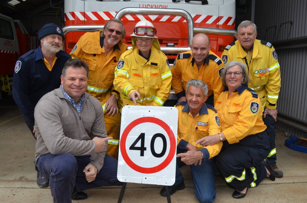 SAFER: Orange MP Phil Donato with the RFS's Greg Lee, Geoff Olde, Kathy Selwood, Ted Milsteed and Tony, Barb and Mick Bloomfield.