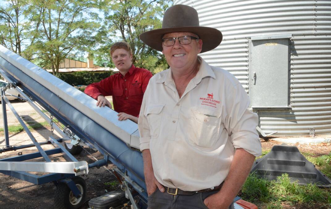 MINIMAL STOCK: NSW Farmers Bathurst Branch chair David McKay and son Hugh are down to breeding stock.