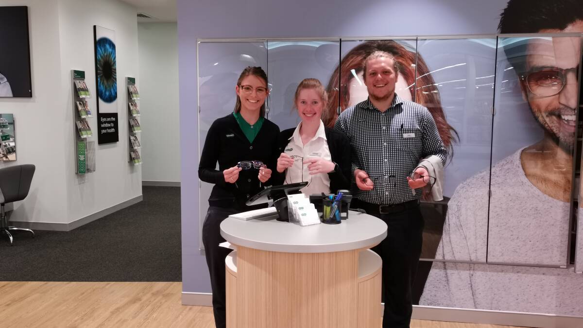 APPEAL FOR SPECS: Specsavers staff Hannah Fripp, Ashleigh Fiene and Liam Fitzgerald. Photo: SUPPLIED