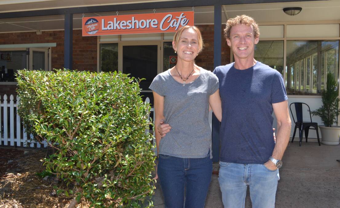 LEASE ON LIFE: Lakeshore Cafe owners Julse Kropp and Chris Brown at the Lakeshore Cafe at Lake Canobolas. Photo: DANIELLE CETINSKI