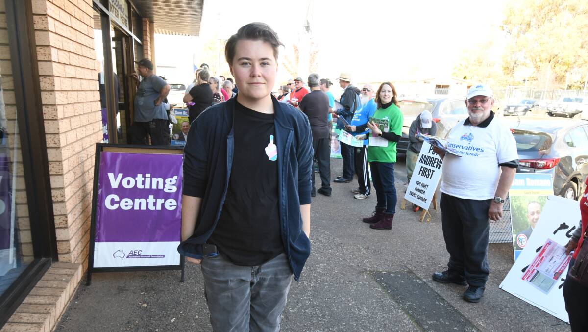 FIRST-TIME VOTER: Nick Vidler made his voice heard on Friday. Photo: JUDE KEOGH 0517jkprepollnick1