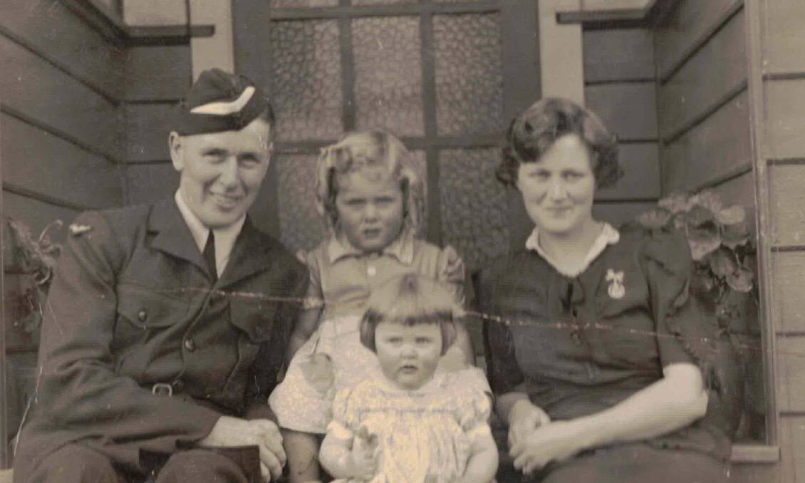 OFF TO WAR: Arthur and Enid Plowman with daughters Robyn and Wendy. 
